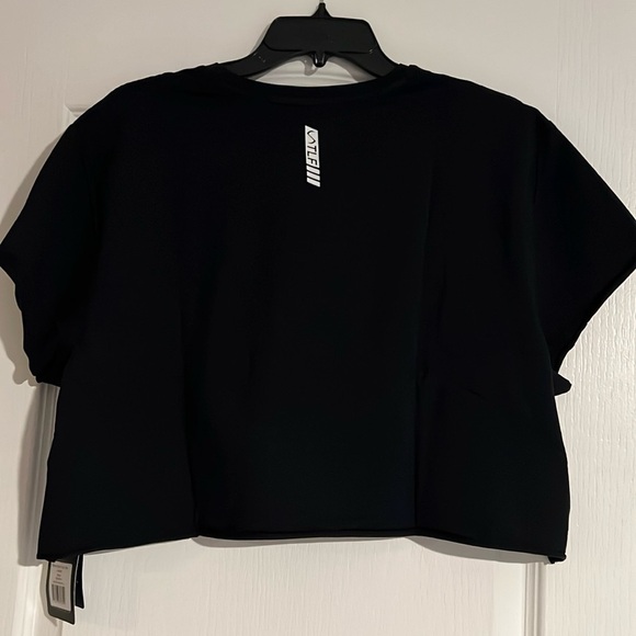 TLF Lift Oversized Gym Crop Tee Black & White Large raw edge - Picture 13 of 14